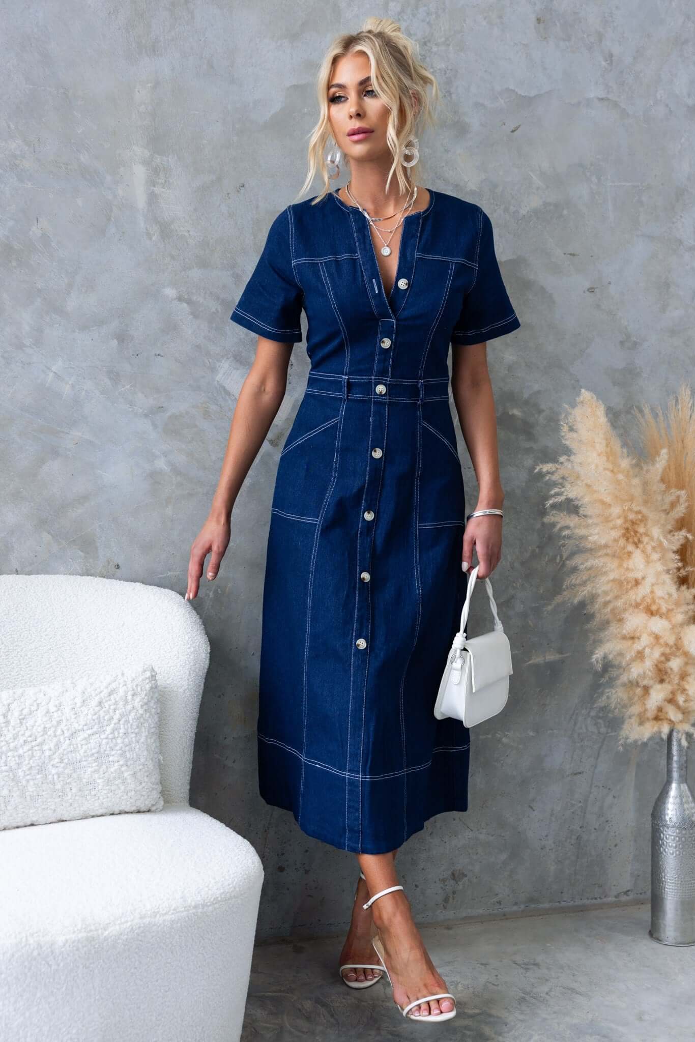 Tamsin Denim Midi Dress - Image 2