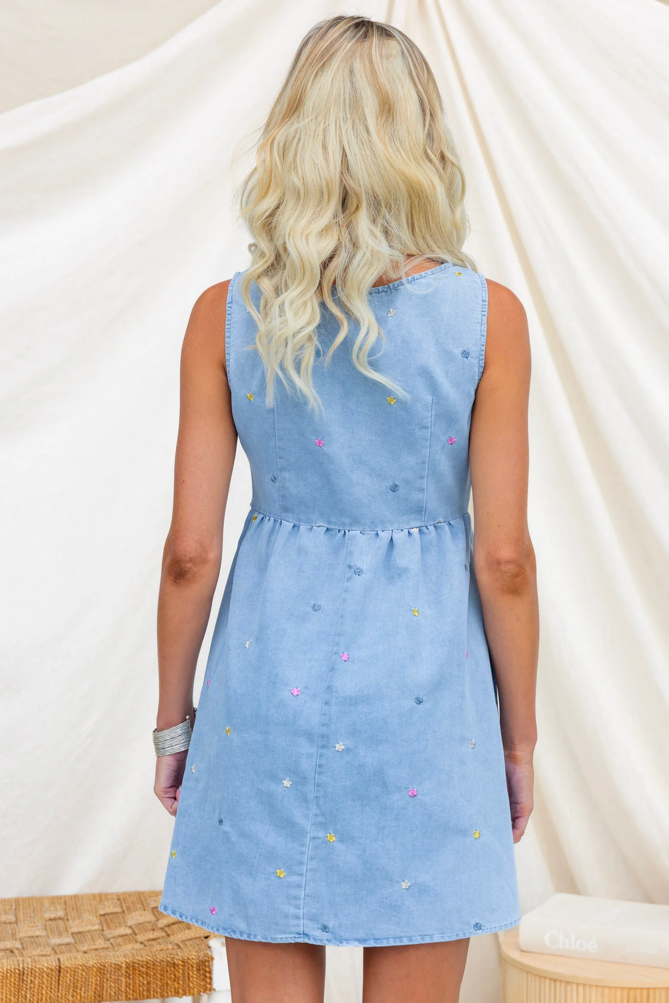 Timeless Bloom Denim Dress - Image 6