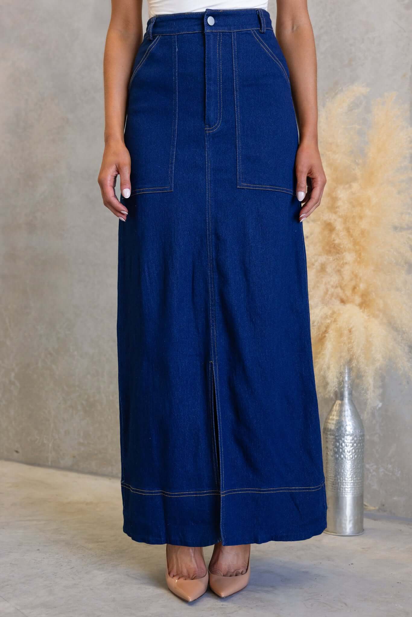 True Denim Maxi Skirt - Image 3
