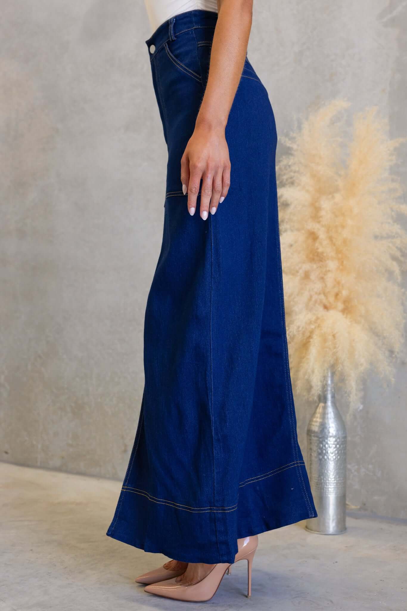 True Denim Maxi Skirt - Image 4