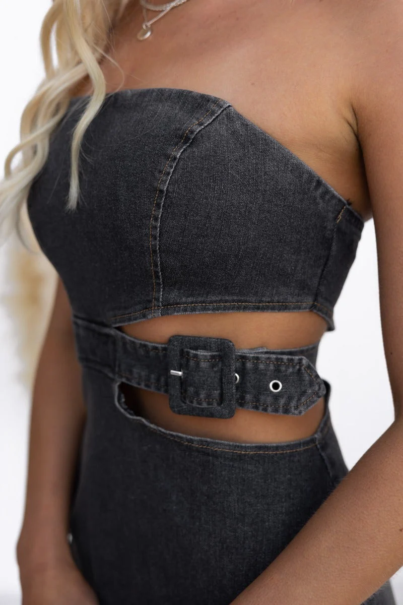 Valentina Denim Midi Dress - Image 6