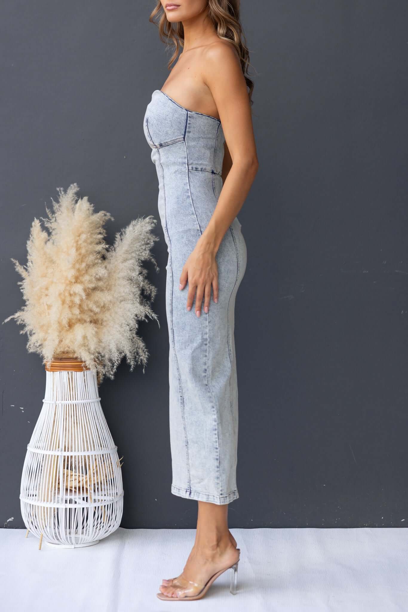 Varney Denim Midi Dress - Image 4