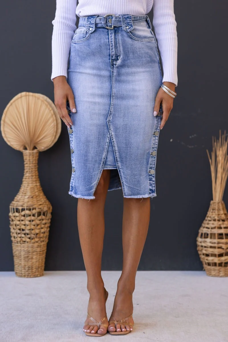 Vedie Denim Midi Skirt - Image 5