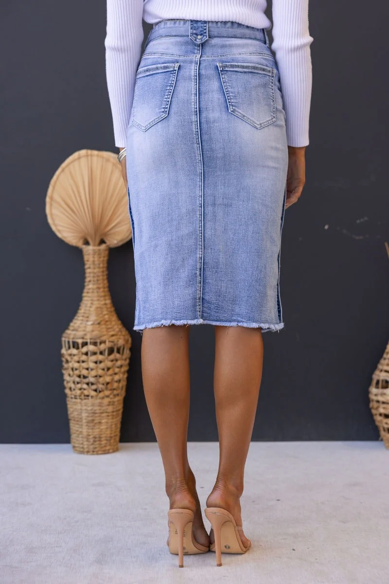 Vedie Denim Midi Skirt - Image 7