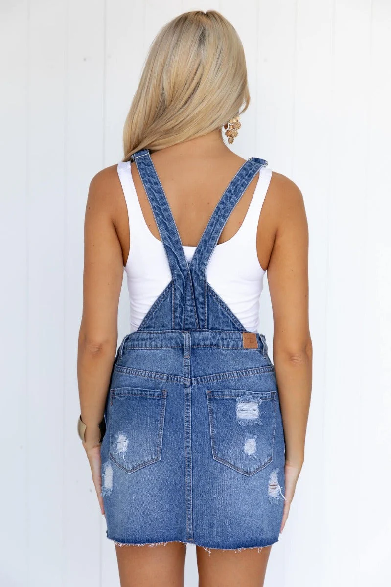 Wild Dance Denim Pinafore Dress - Image 5