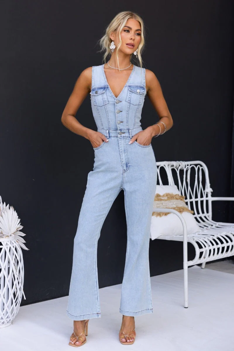 Xenia Denim Jumpsuit - Image 3