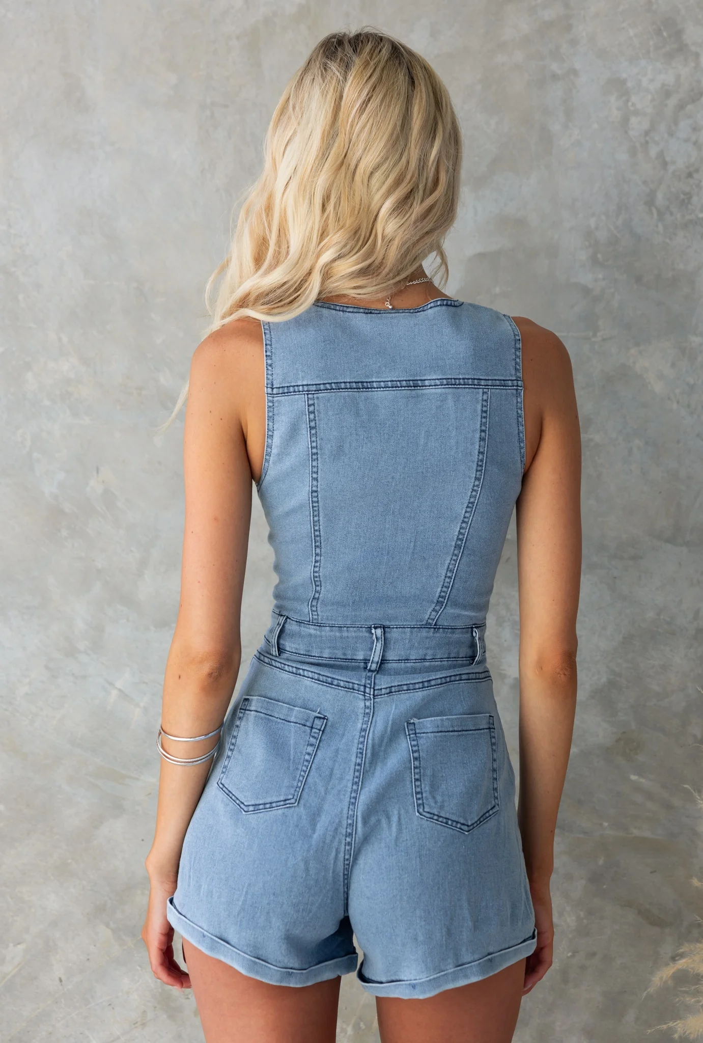 Xenia Denim Playsuit - Image 5