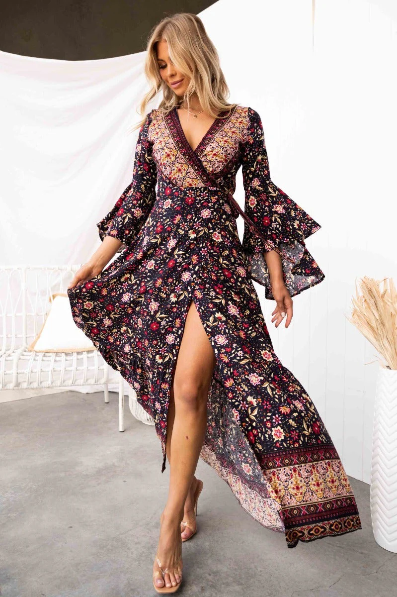 Yolanda Wrap Maxi Dress