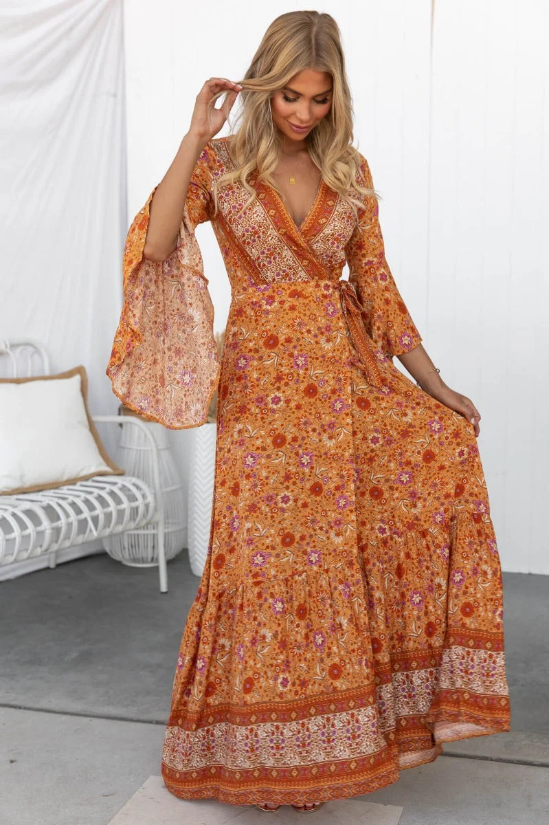 Yolanda Wrap Maxi Dress - Image 3