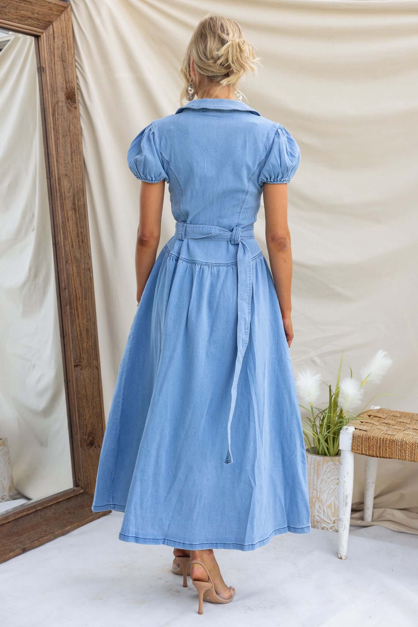 Zacha Denim Maxi Dress - Image 5